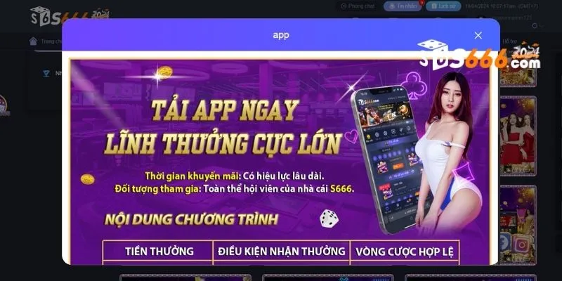 Tải ứng dụng S666 về điện thoại nhận ngay 100k