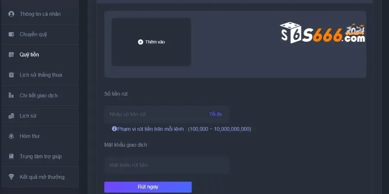 Rút tiền tối thiểu 100k và tối đa lên đến 10 tỷ đồng mỗi lần