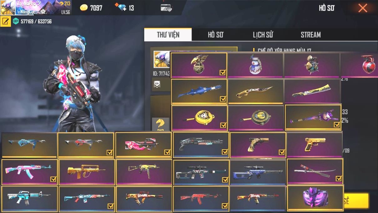 Acc Free Fire Giàu vô cùng ngầu lòi