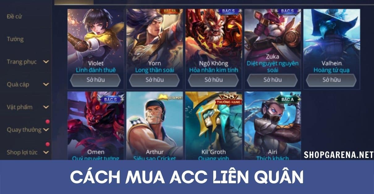 Cach Mua Acc Lien Quan
