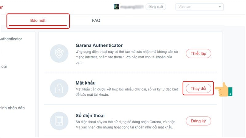 Hình Garena Trắng Thông Tin chưa có gìi