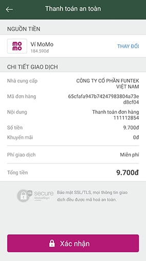 Hinh Nap The Garena Thanh Cong FF qua Momo