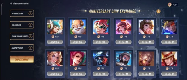 Với cùng mức tiền là 175 Xu thì game thủ có thể đổi được bất cứ skin nào.