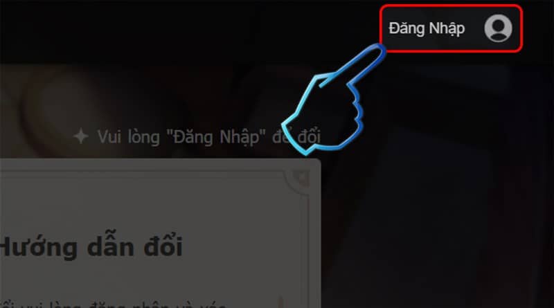 Truy cập trang nhập code Genshin Impact và chọn Đăng nhập.