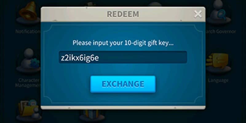 Bước 4 Nhập GiftCode game Rise of Kingdoms vào ô trống