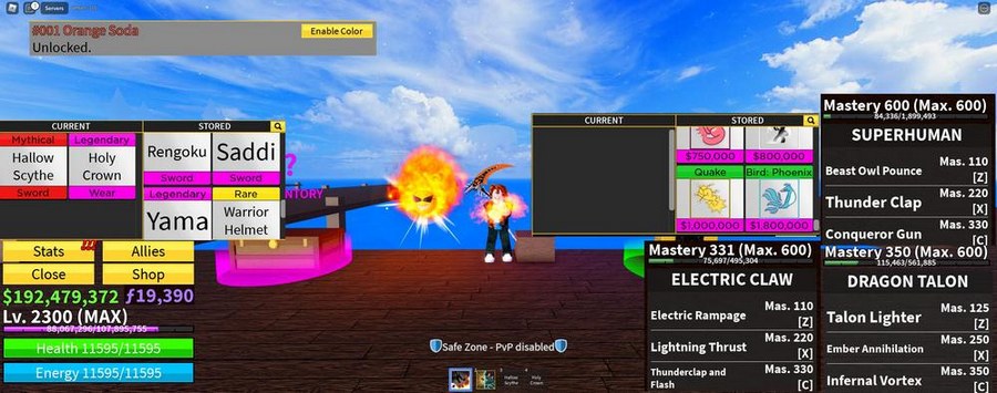 Hình ảnh tài khoản Blox Fruit LV 2300 max