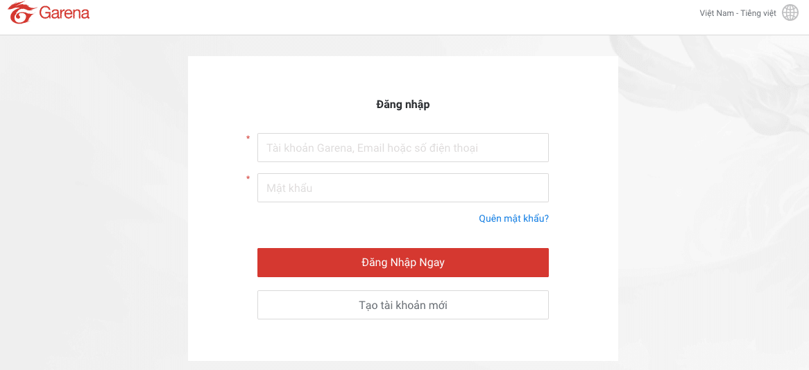 Đăng Nhập Quản Lý Tài Khoản Garena