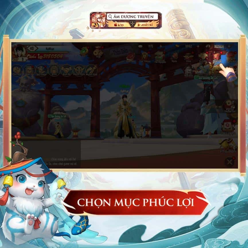 Bạn nhấn chọn vào mục Phúc Lợi nằm ở góc trên bên trái của màn hình.