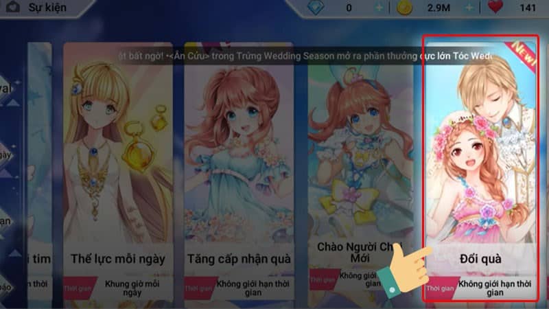 Các bạn chọn tiếp vào mục Đổi quà.