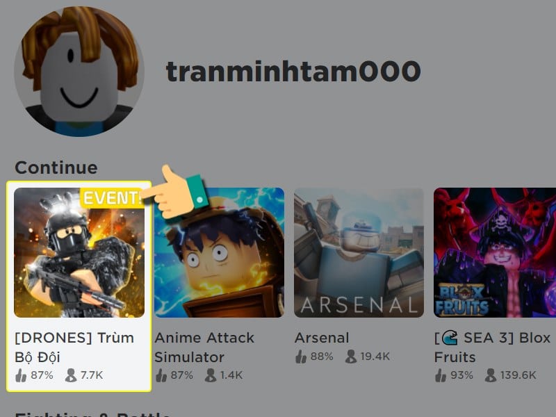 Tìm kiếm và chọn Military Tycoon để mở game.
