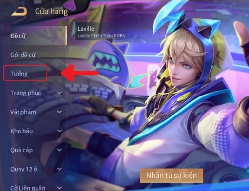 Hãy chọn mục “Tướng”