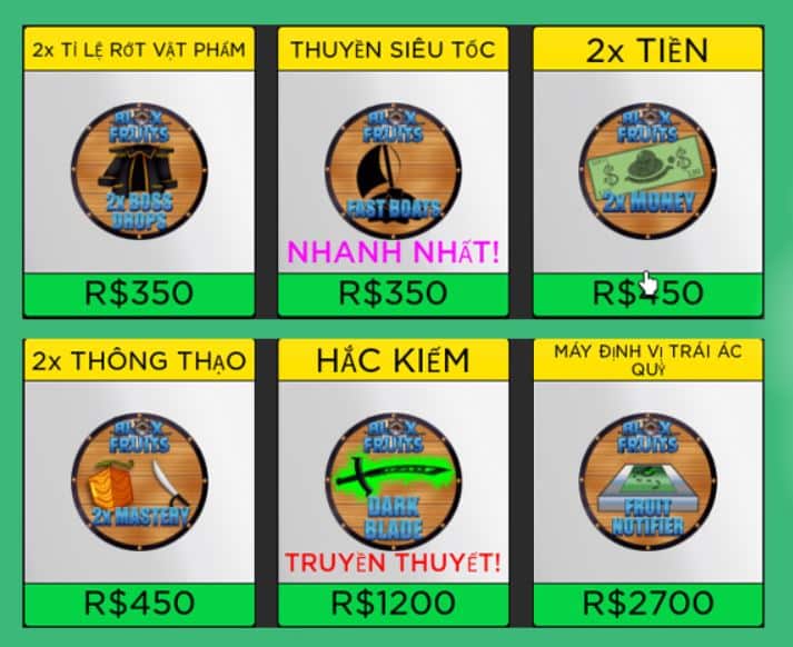 Hình game pass Blox Fruit độc đáo