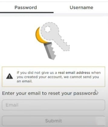 Nhập email và nhấn submit