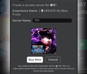 Cách mua Server VIP Pass trong Blox Fruits