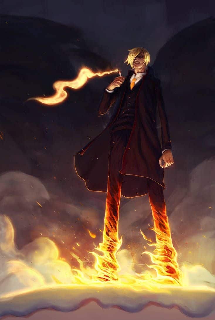 Hình Sanji chân lửa vô cùng ấn tượng
