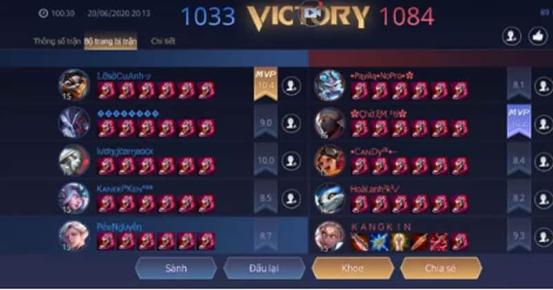 Hình chơi game Liên Quân thắng chất nhất