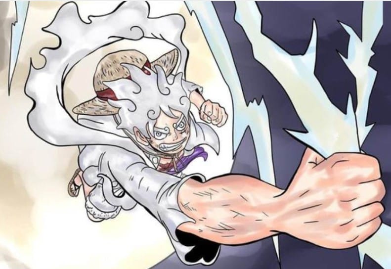 Nền Luffy Gear 5 Màu Trắng Ngầu