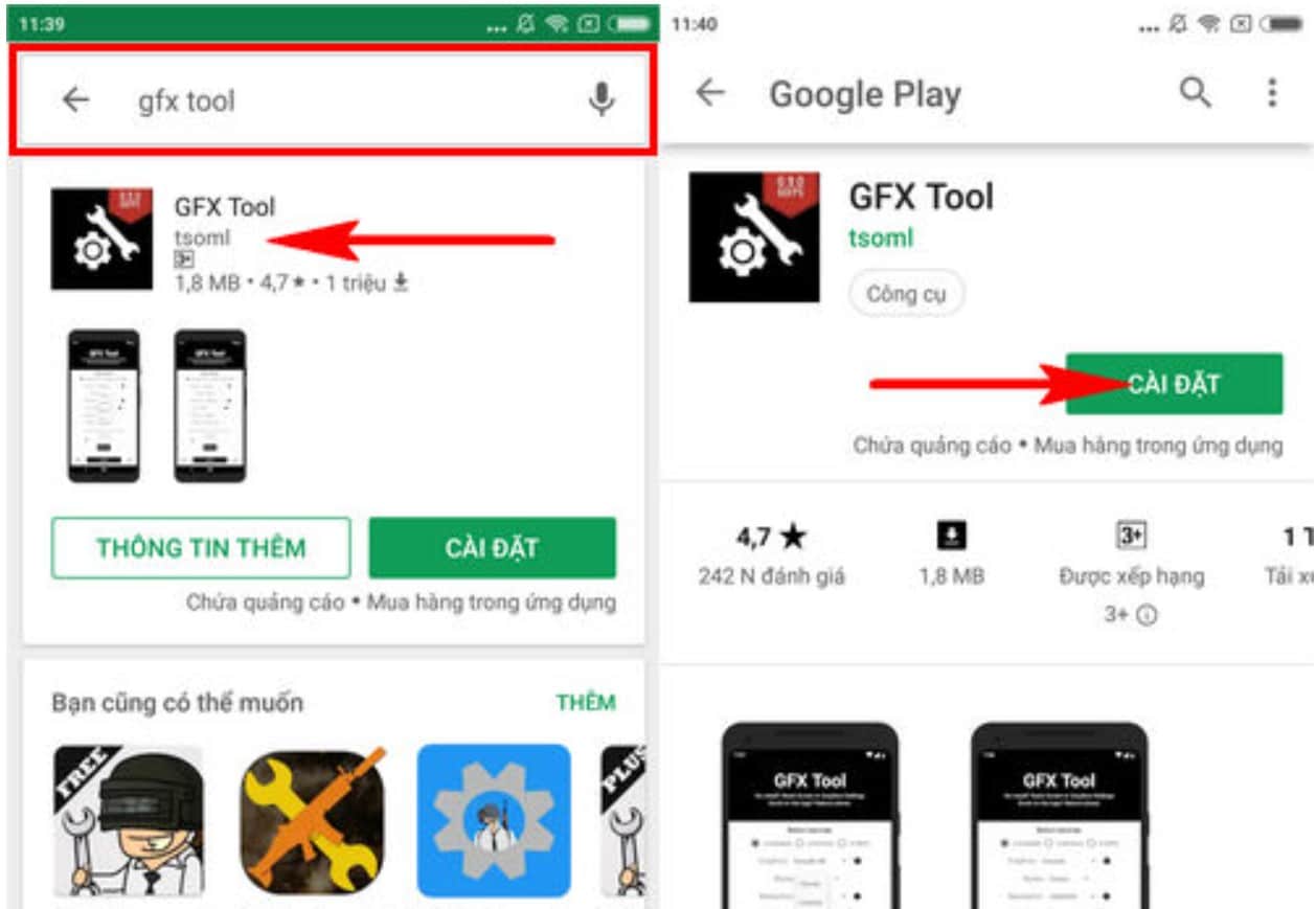 Tải và cài đặt GFX Tool từ cửa hàng ứng dụng