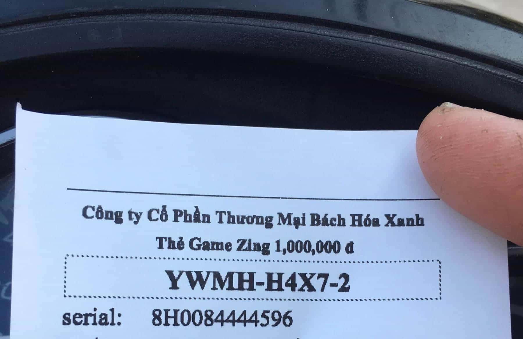 Hình ảnh thẻ zing 1 triệu có seri mới nhất