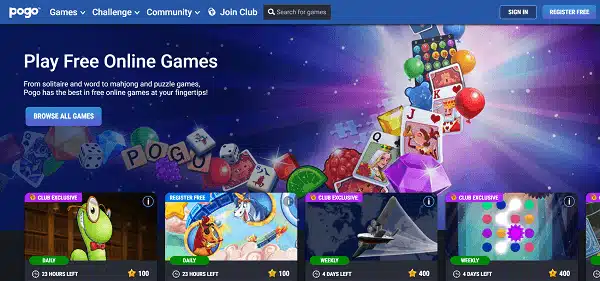 Pogo sở hữu kho tàng game online miễn phí đa dạng