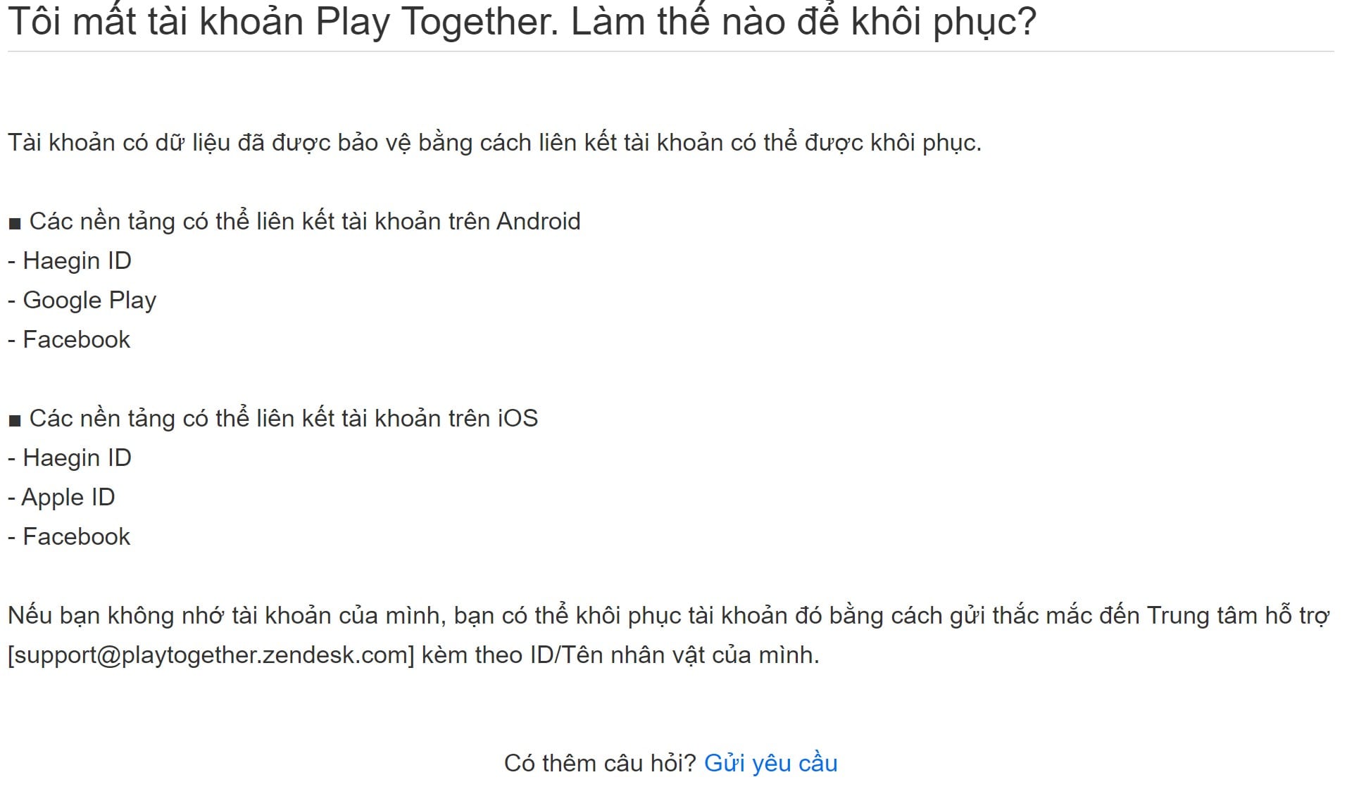 Vào trang web khôi phục tài khoản