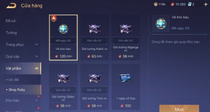 Shop Ruby nằm trong mục Cửa hàng
