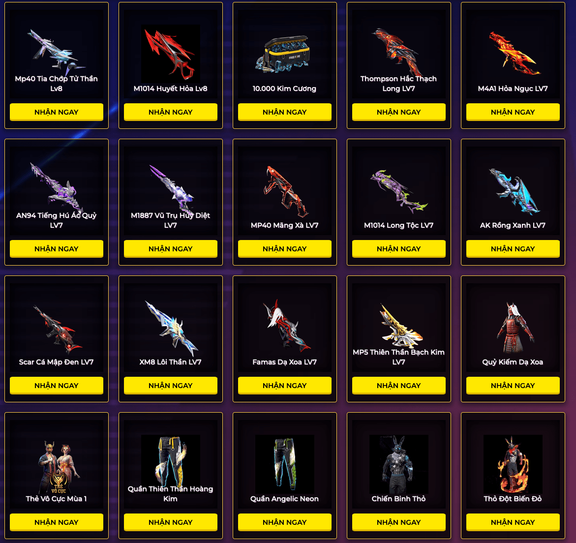 nhancodefree fire.com Miễn Phí