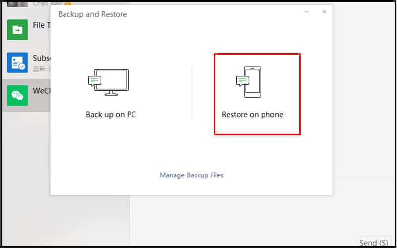Chọn Restore on Phone