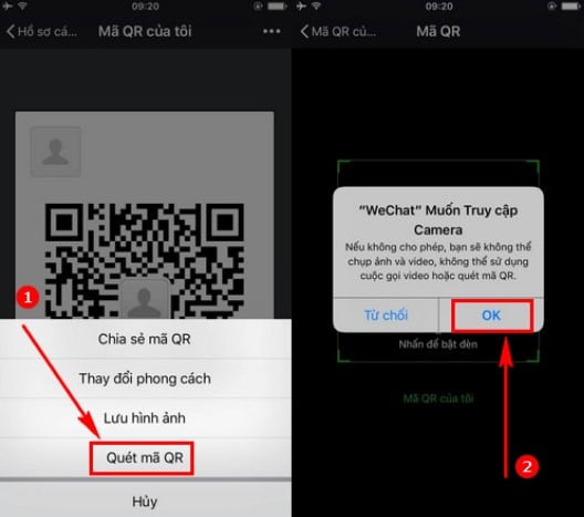 Quét mã QR để đăng nhập Wechat