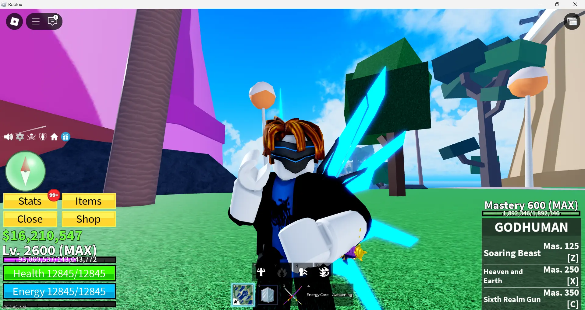 Ảnh acc Blox Fruit lv 2600 free