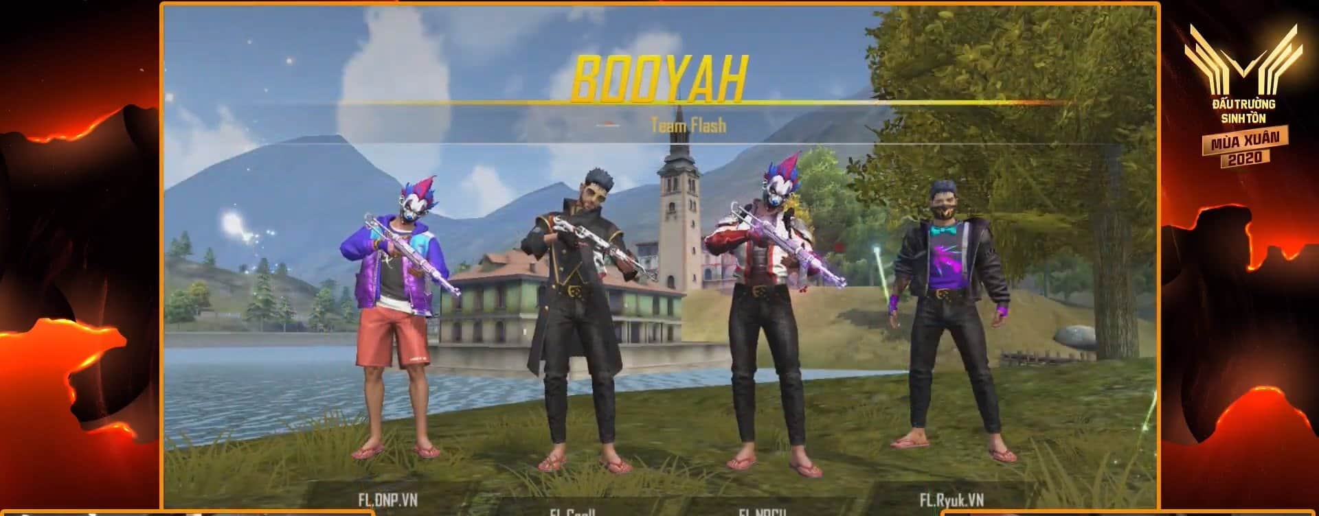 Ảnh Free Fire team 4 người chuẩn bị chiến