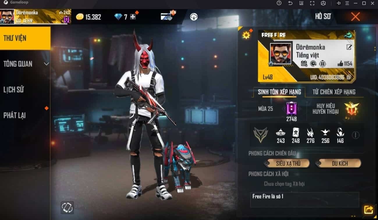 Ảnh nick free fire 1 triệu