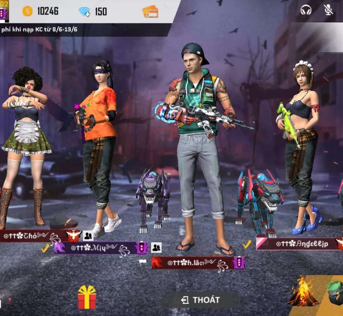 Hình free fire nhóm 4 người ngầu