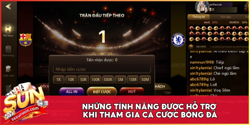 Những tính năng được hỗ trợ khi tham gia cá cược bóng đá