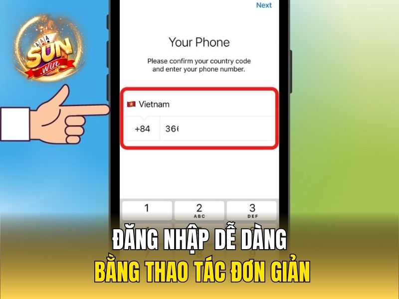 Đăng nhập dễ dàng bằng thao tác đơn giản