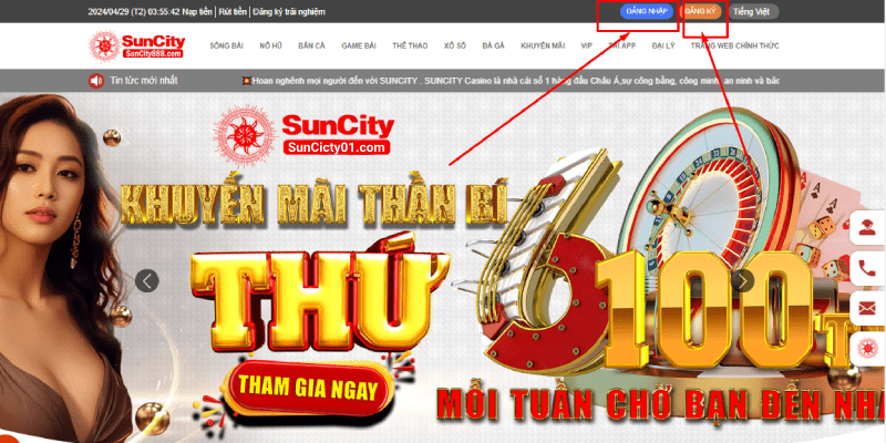 TRANG CHỦ Hướng dẫn Đăng ký – Đăng nhập tài khoản Nhà cái Suncity