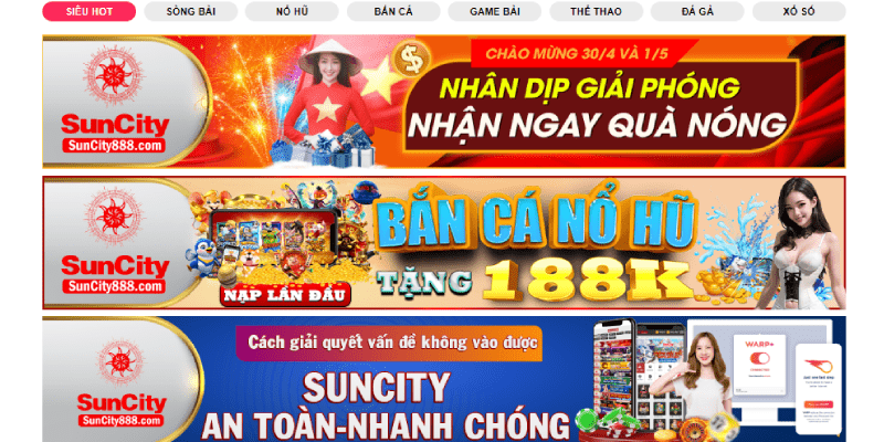 TRANG CHỦ Tổng hợp các chương trình khuyến mãi tại nhà cái Suncity