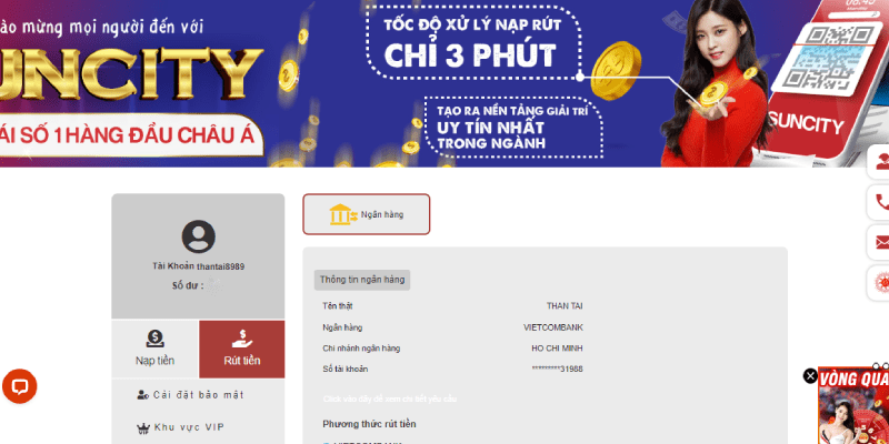 TRANG CHỦ Hướng dẫn Nạp – Rút tiền nhanh nhất tại Nhà cái Suncity