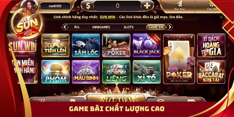 Game bài chất lượng cao