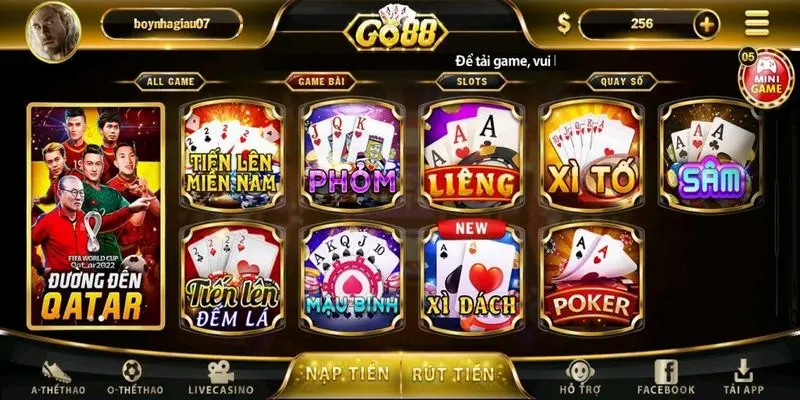 Hệ thống nhà cái Go88 phát hành nhiều thể loại game hay, chất lượng