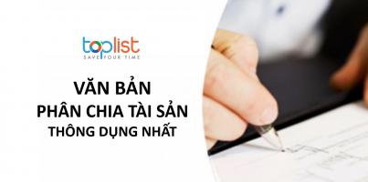 Mẫu văn bản phân chia tài sản thông dụng nhất hiện nay