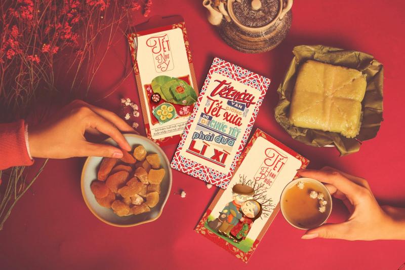 Phong bao lì xì mang ý nghĩa chúc năm mới may mắn, mạnh khỏe, tài lộc sinh sôi
