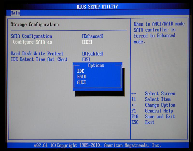 Bật AHCI (Advanced Host Controller Interface)
