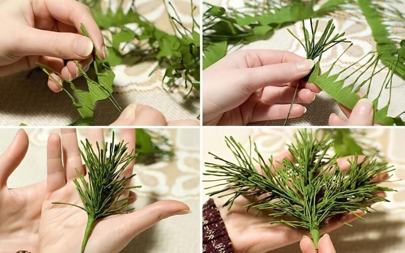 Cây thông Noel mini bằng giấy nhún