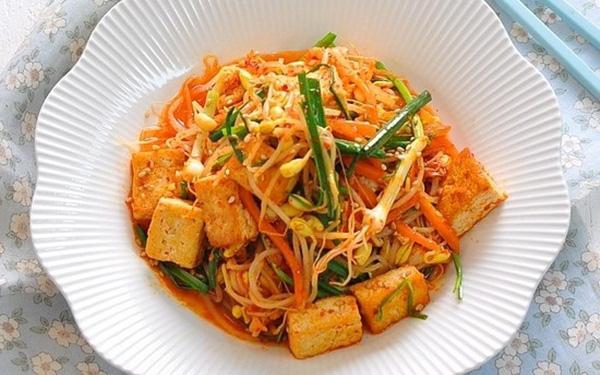Đậu phụ xào giá đỗ