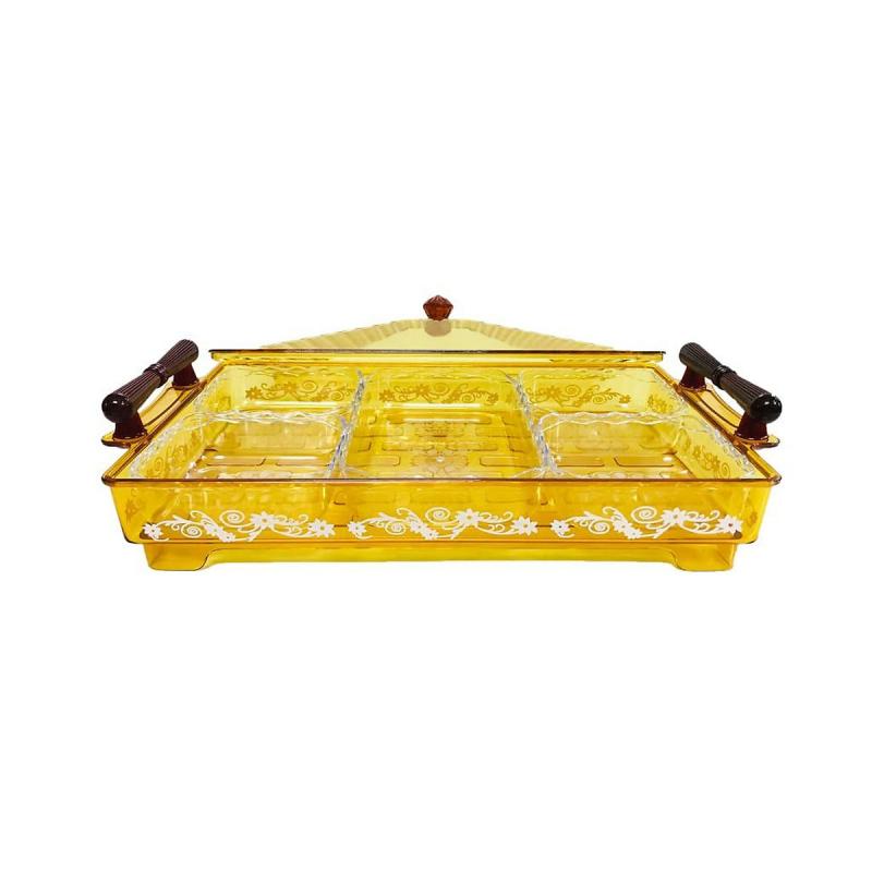 Khay đựng mứt Tết hình chữ nhật nhiều ngăn sang trọng