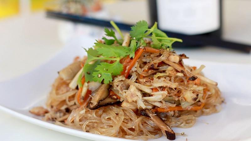 Miến xào mít non