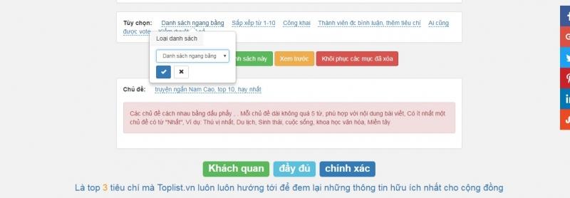 Các tùy chọn phía dưới mỗi bài viết
