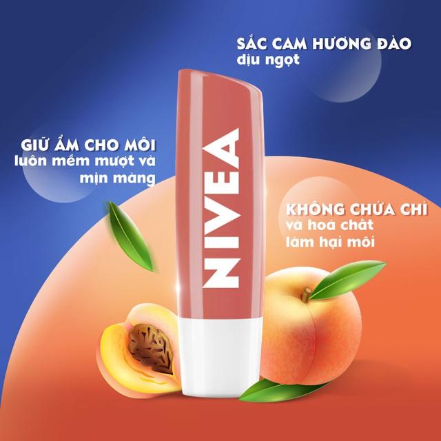Son dưỡng ẩm Nivea sắc cam hương đào Peach Shine