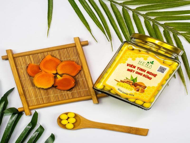 Viên tinh bột nghệ mật ong cao cấp Hena